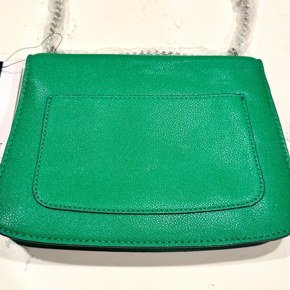 Nine West Green Minka Silver Chain Silver Logo Crossbody Bag and Handbag NWT - Picture 8 of 10